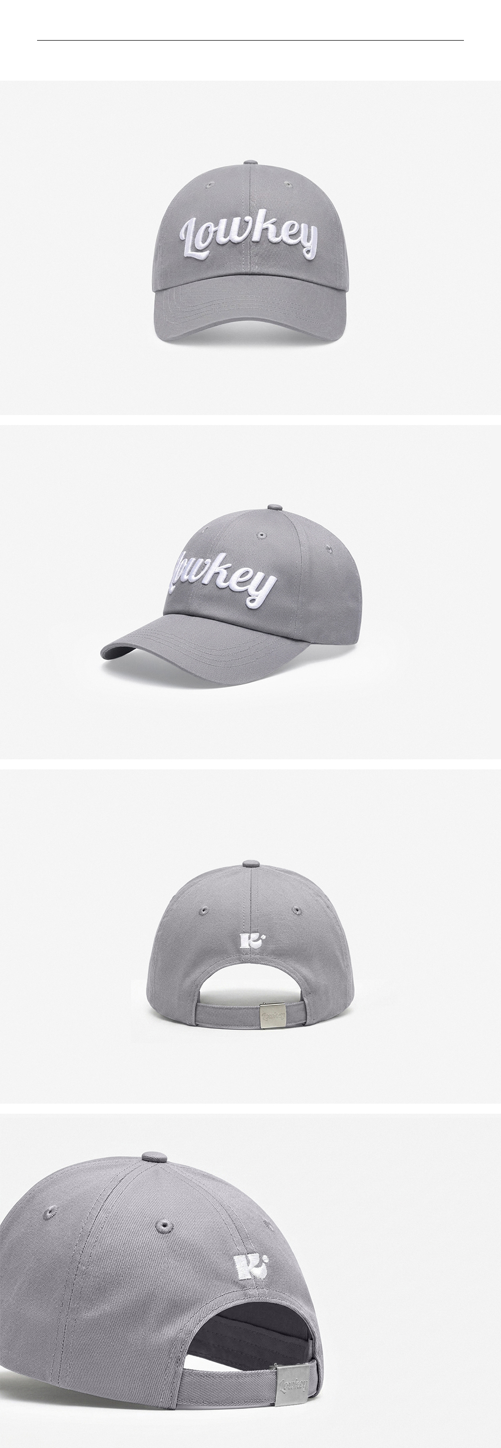 SCRIPT BALL CAP - 5 COLORS GRAY
